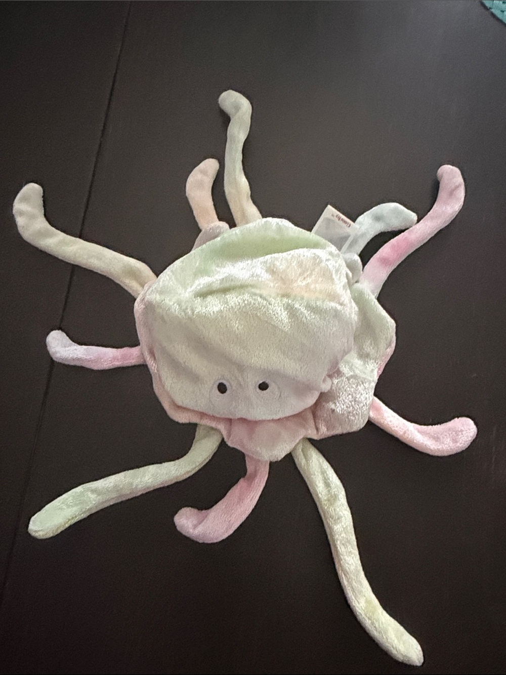 Plush Octopus beanie baby Comfort Toy - Pastel Pink & Cream